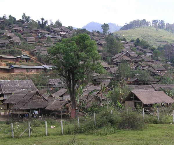 Burma hills and buildings